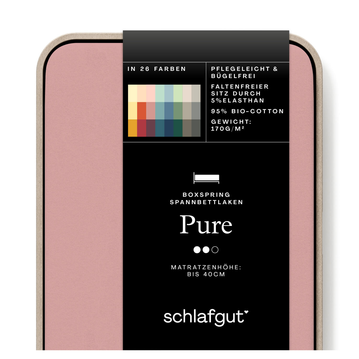 Das Produktbild vom Spannbettlaken der Reihe Pure Boxspring in Farbe purple mid von Schlafgut