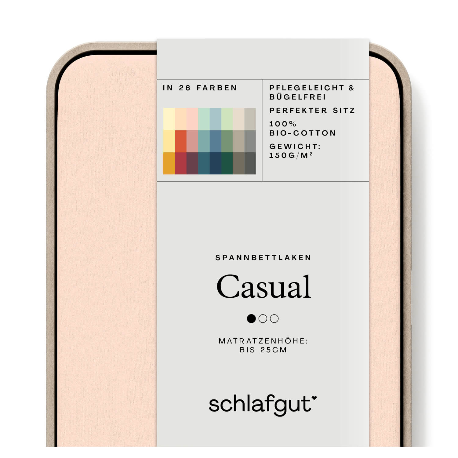 Das Produktbild vom Spannbettlaken der Reihe Casual in Farbe red light von Schlafgut